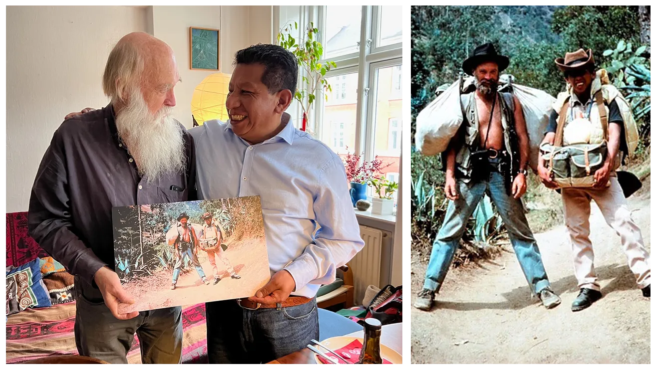 Constantino and his mentor, Dr. Jon Fjeldså | Photo credit: Global Forest Generation (left photo) & ECOAN (right photo)