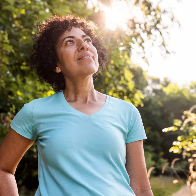 beautiful woman enjoying nature
