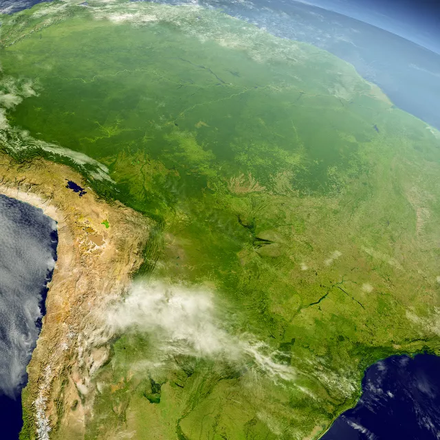 view of Brazil from space