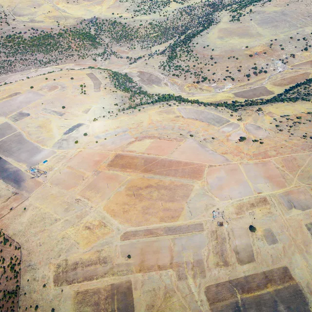 aerial view of drought conditions in Mexico